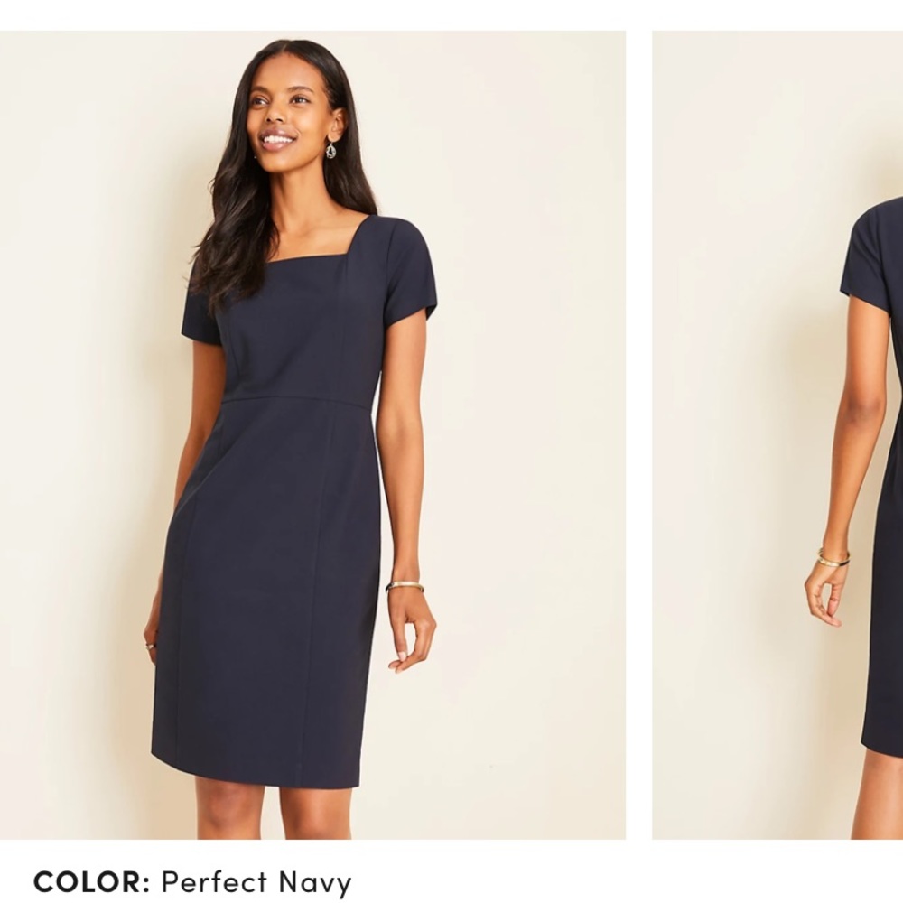 *NWT* Ann Taylor Square Neck Sheath Dress Tall